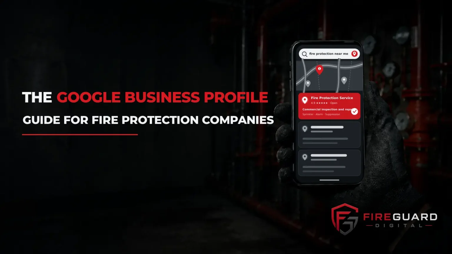 FireGuard Digital Google Business Profile guide for fire protection companies branded cover