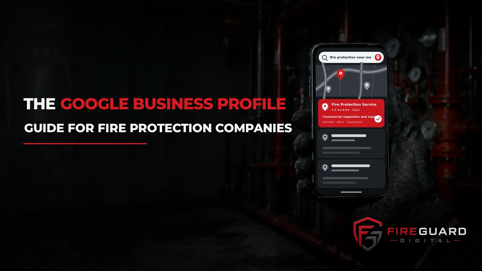 FireGuard Digital Google Business Profile guide for fire protection companies branded cover